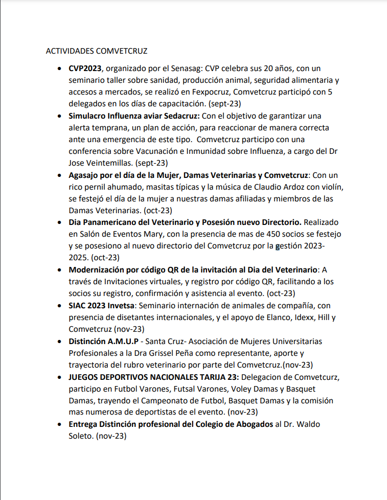 Picture of Actividades Comvetcruz